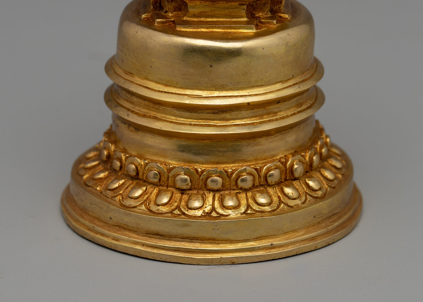 Gold-Plated Tibetan Stupa | Sacred Buddhist Artwork