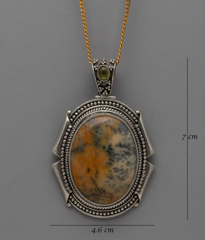 Agate Stone Silver Locket | Elegant Gemstone Pendant for Your Collection