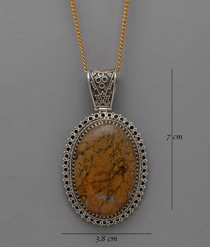 Jasper Locket Pendant | Spiritual Gemstone Necklace Amulet for Special Gifts