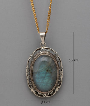 Labradorite Stone Locket  | Handcrafted Gemstone Jewelry for Any Occasion