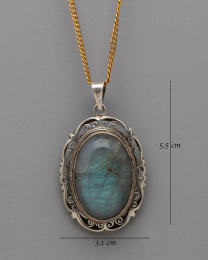 Labradorite Stone Locket  | Handcrafted Gemstone Jewelry for Any Occasion