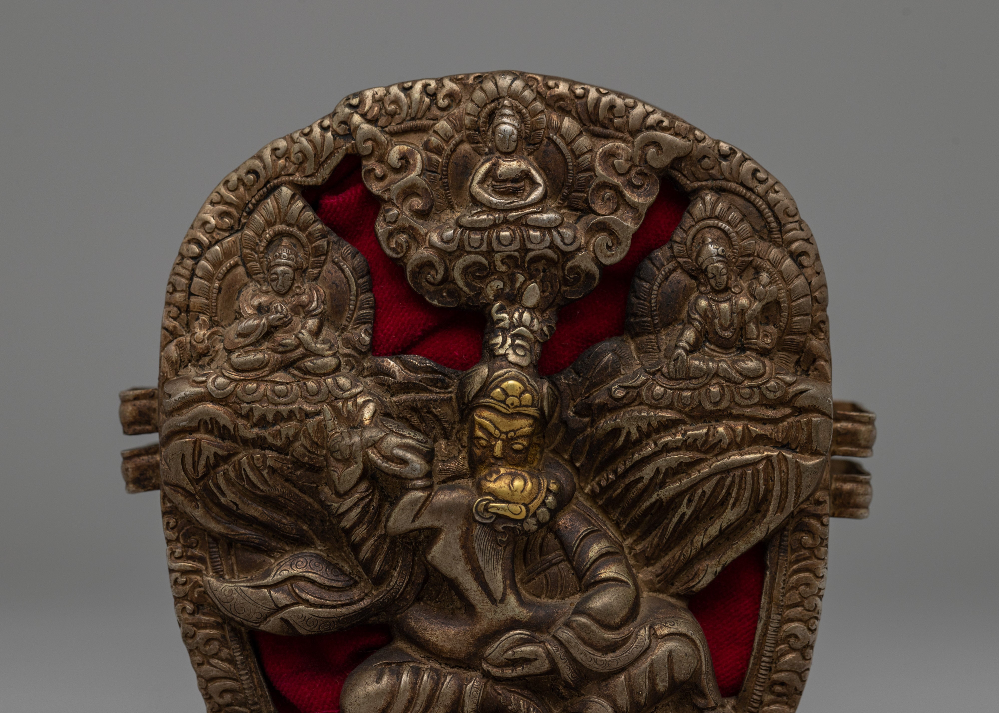 Exquisite Tibetan Ghau Box | Elegant Container for Ritual Offerings