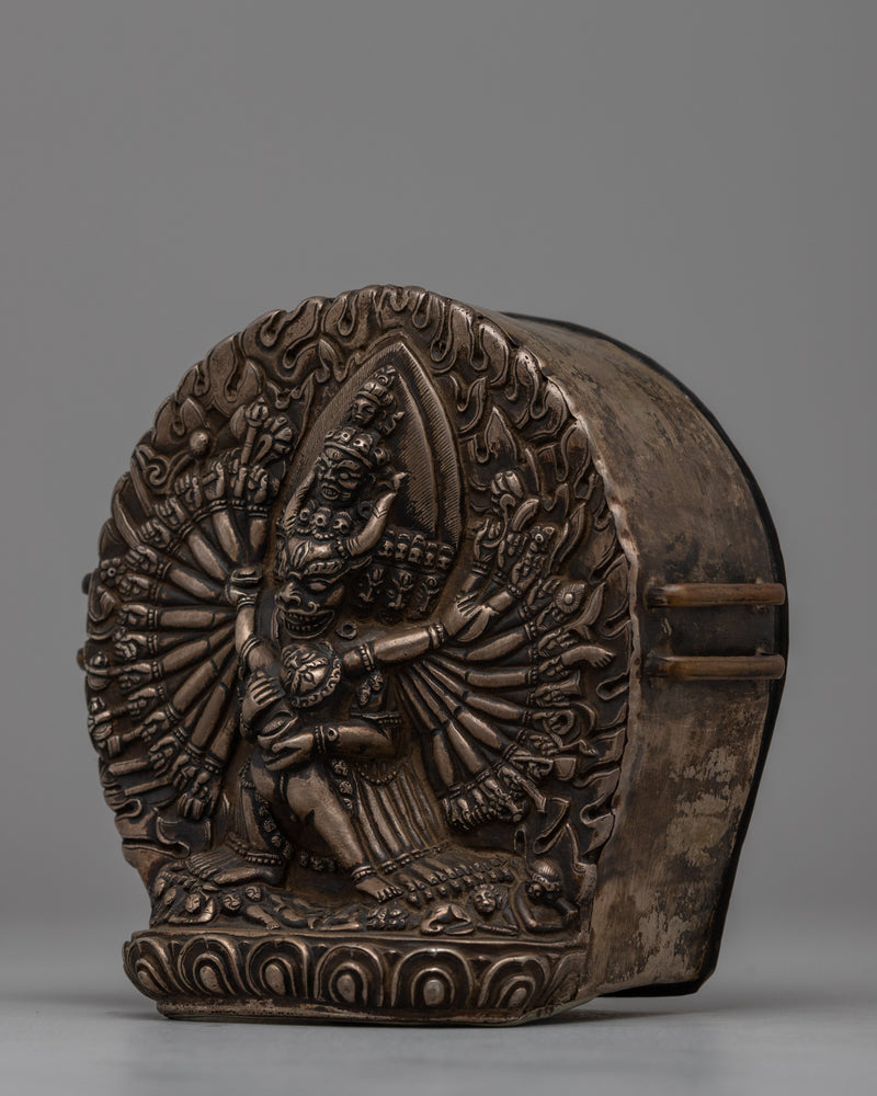 Yamantaka with Consort Ghau Box | Buddhist Prayer Relic Holder