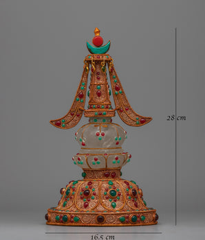 Copper Crystal Stupa | Sacred Buddhist Symbol