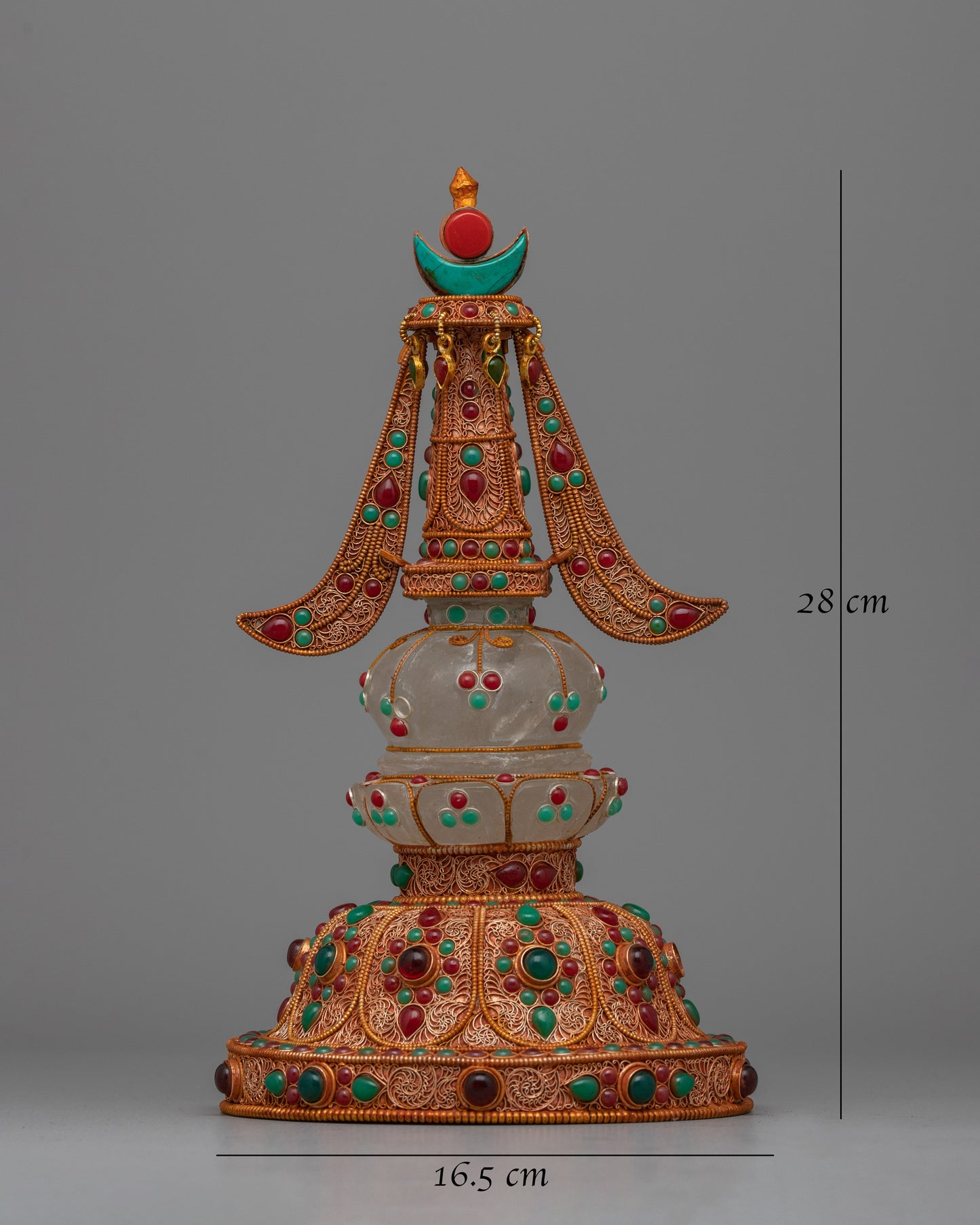 Copper Crystal Stupa | Sacred Buddhist Symbol