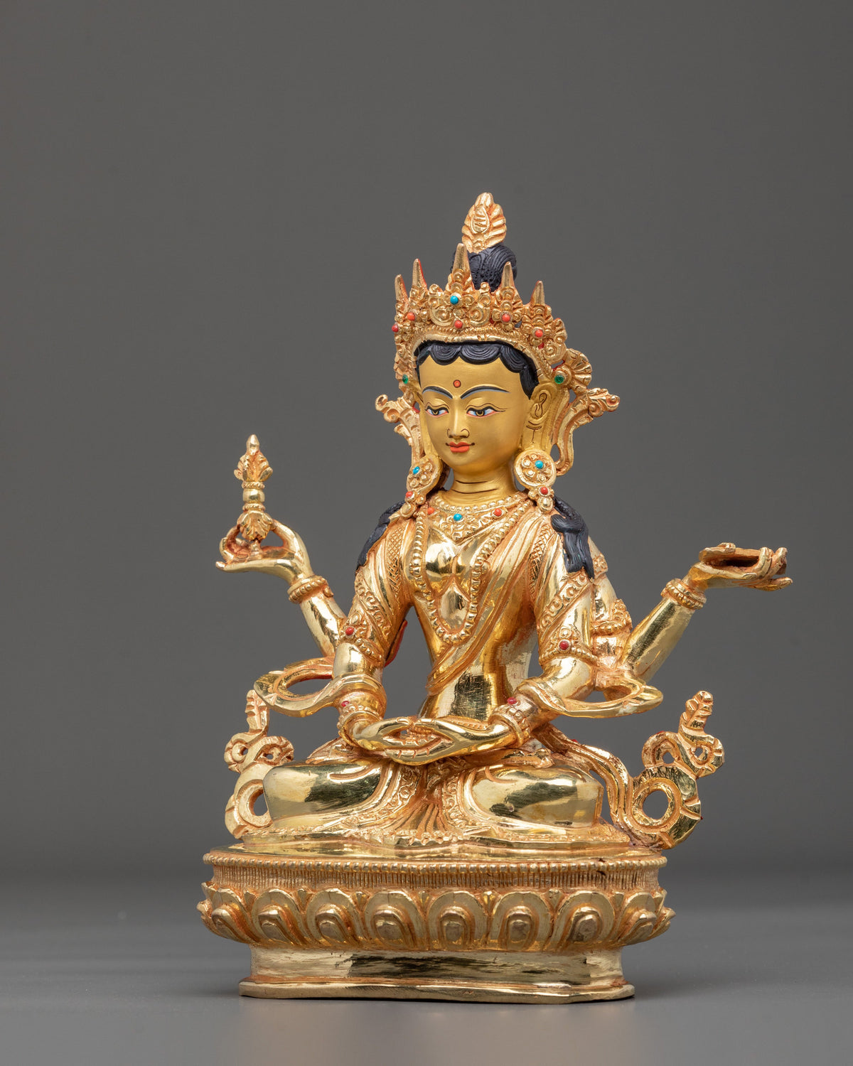 Handmade Prajnaparamita Statue | 24K Gold Gilded Wisdom Sculpture