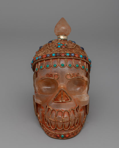 Crystal Skull Head | Handmade Crystal Body for Collectors and Spiritual Seekers