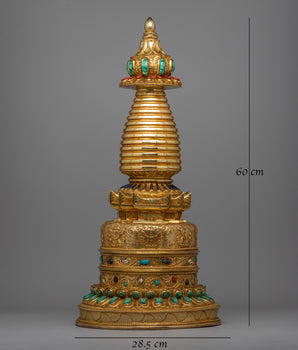Tibetan Buddhist Kadampa Stupa | Handcrafted Copper Body for Sacred Spaces