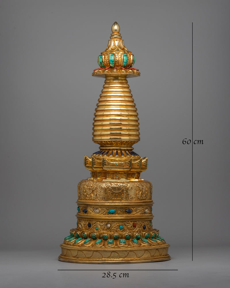 Tibetan Buddhist Kadampa Stupa | Handcrafted Copper Body for Sacred Spaces