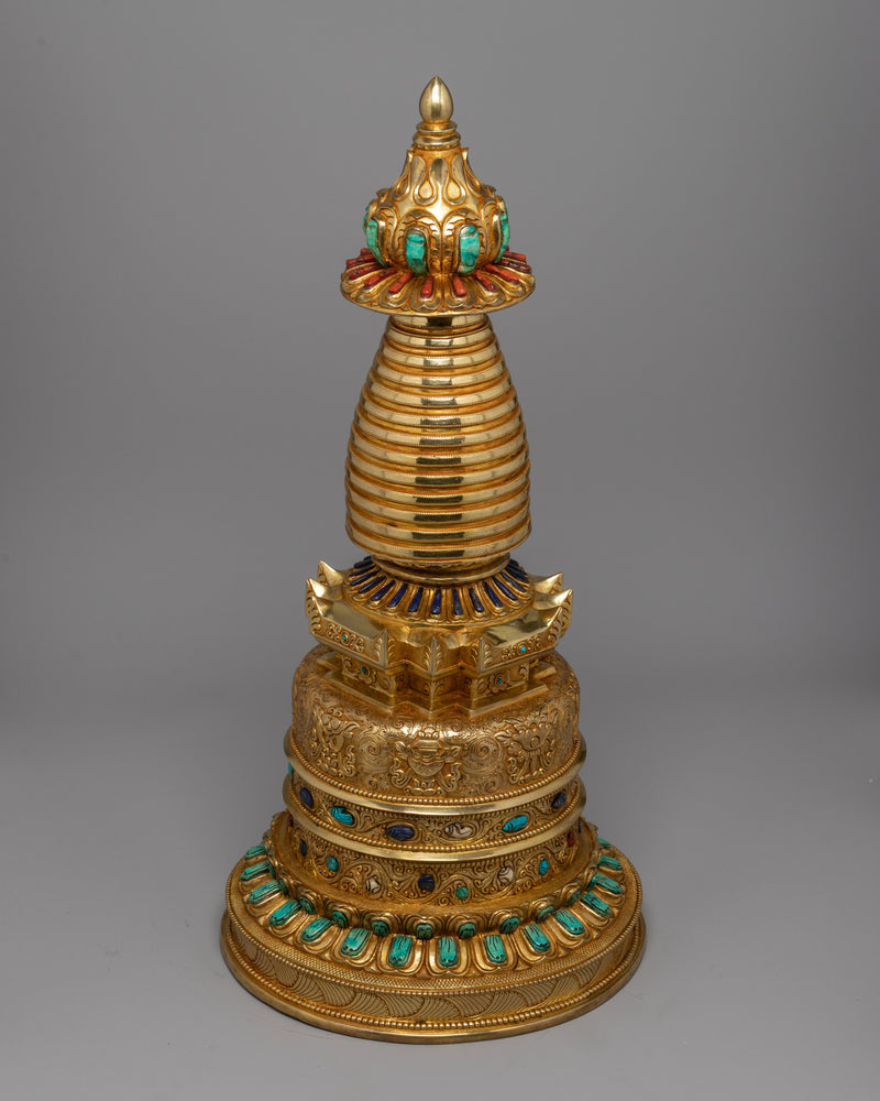 Tibetan Buddhist Kadampa Stupa | Handcrafted Copper Body for Sacred Spaces