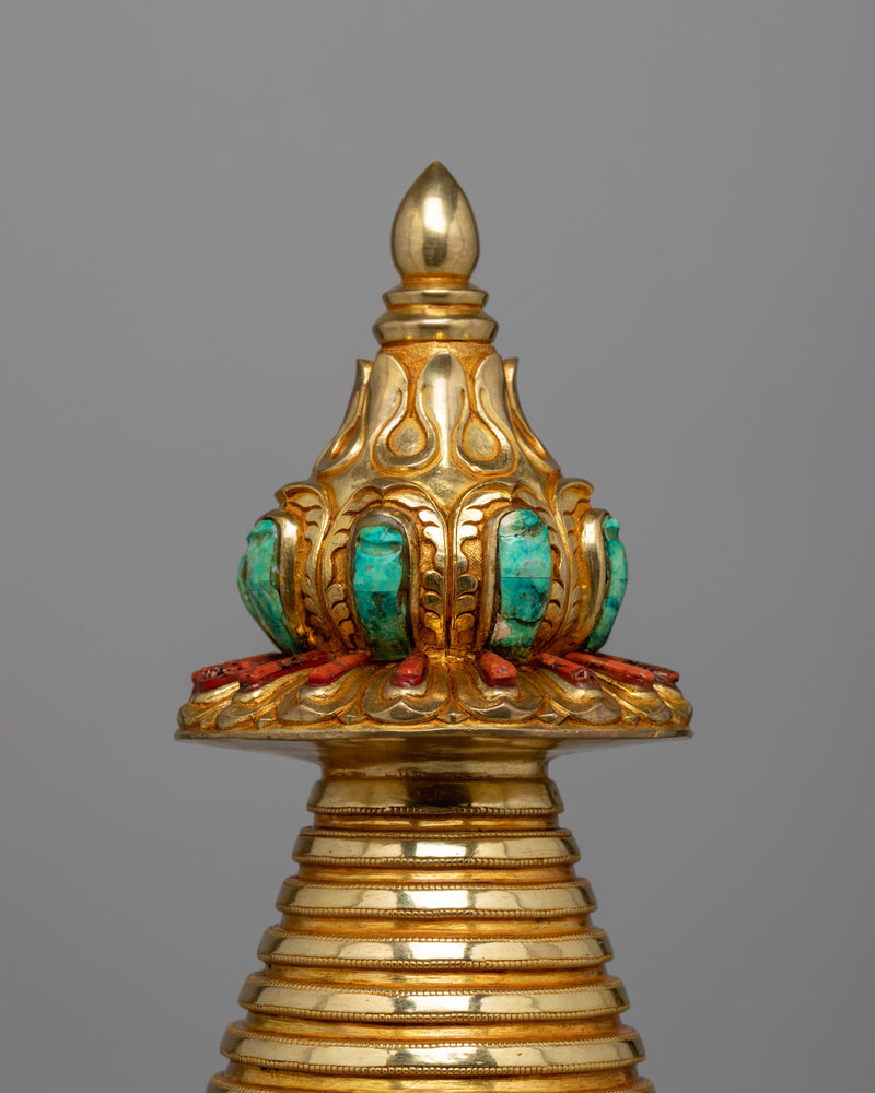 Tibetan Buddhist Kadampa Stupa | Handcrafted Copper Body for Sacred Spaces