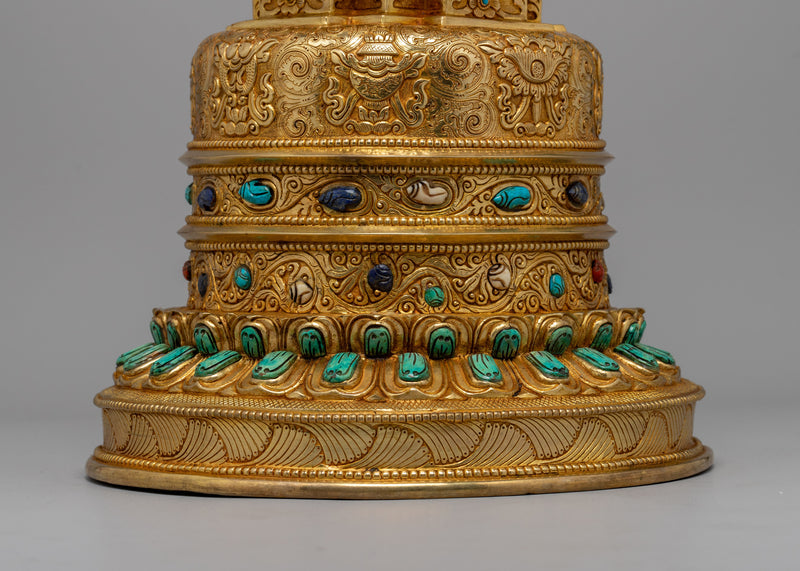 Tibetan Buddhist Kadampa Stupa | Handcrafted Copper Body for Sacred Spaces