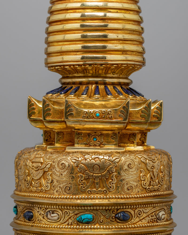 Tibetan Buddhist Kadampa Stupa | Handcrafted Copper Body for Sacred Spaces