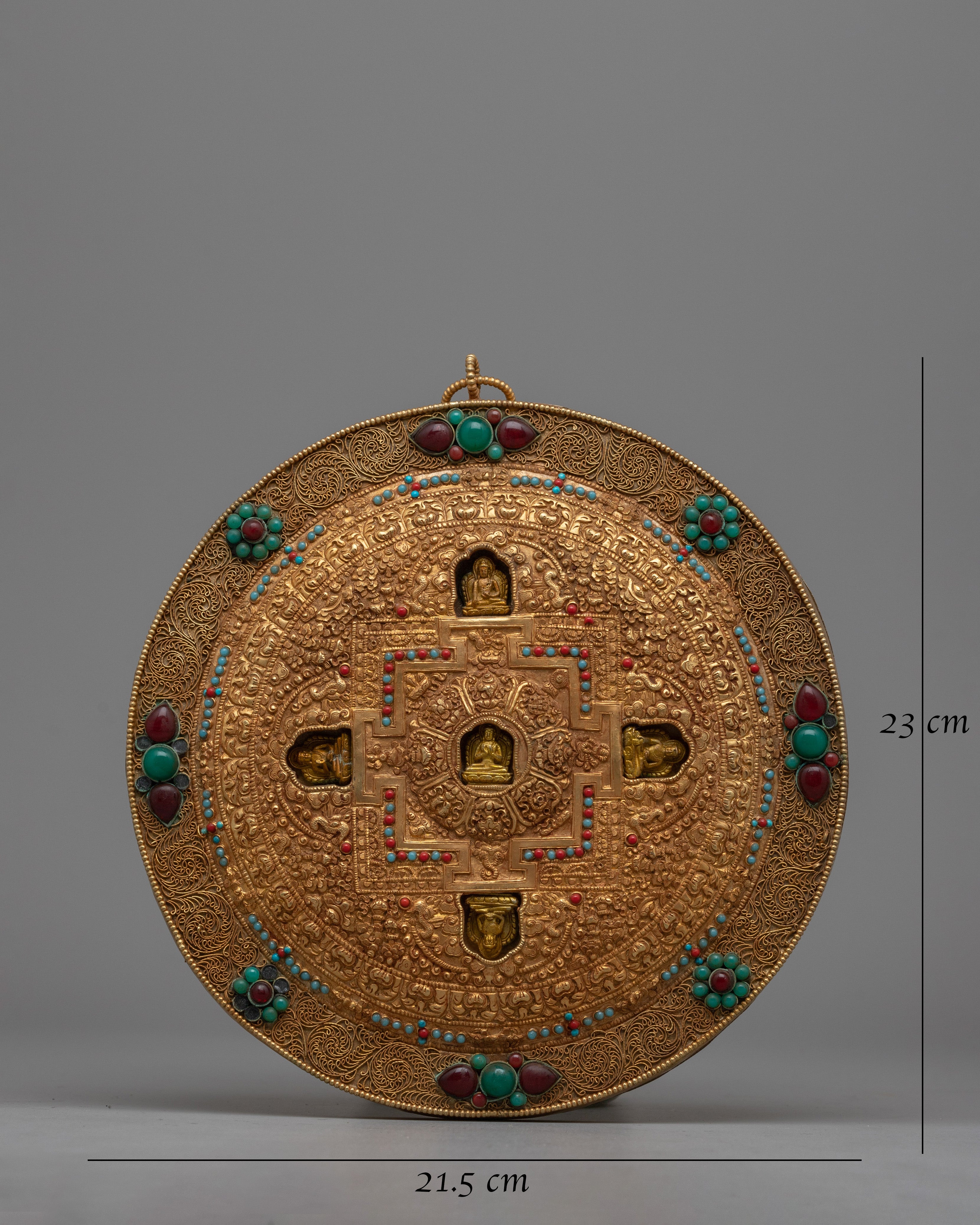 Tibetan Metal Mandala Thanka | Perfect for Spiritual Home Decor, Meditation Rooms and Sacred Spaces