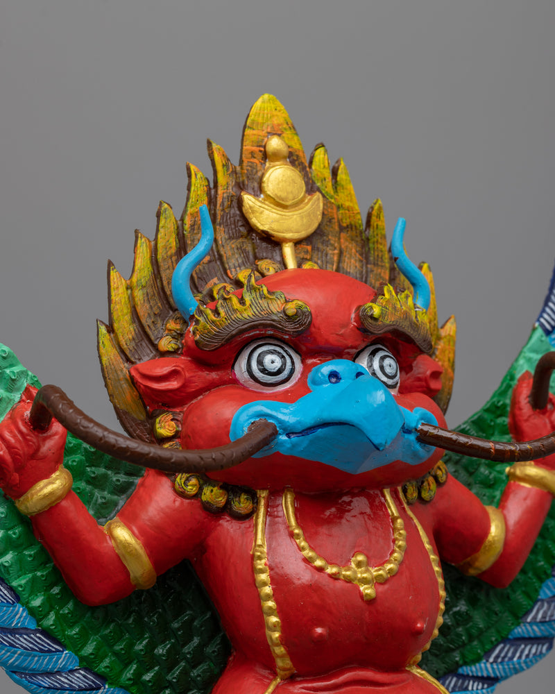 Garuda Protector Statue | Hand-Carved Decorative Sculpture for Altar Use