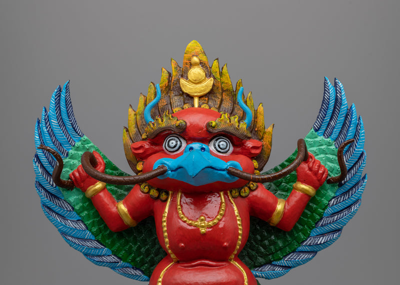 Garuda Protector Statue | Hand-Carved Decorative Sculpture for Altar Use