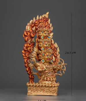 Rahula Handmade Gold Gilded Statue | Embodiment of Guardian Power