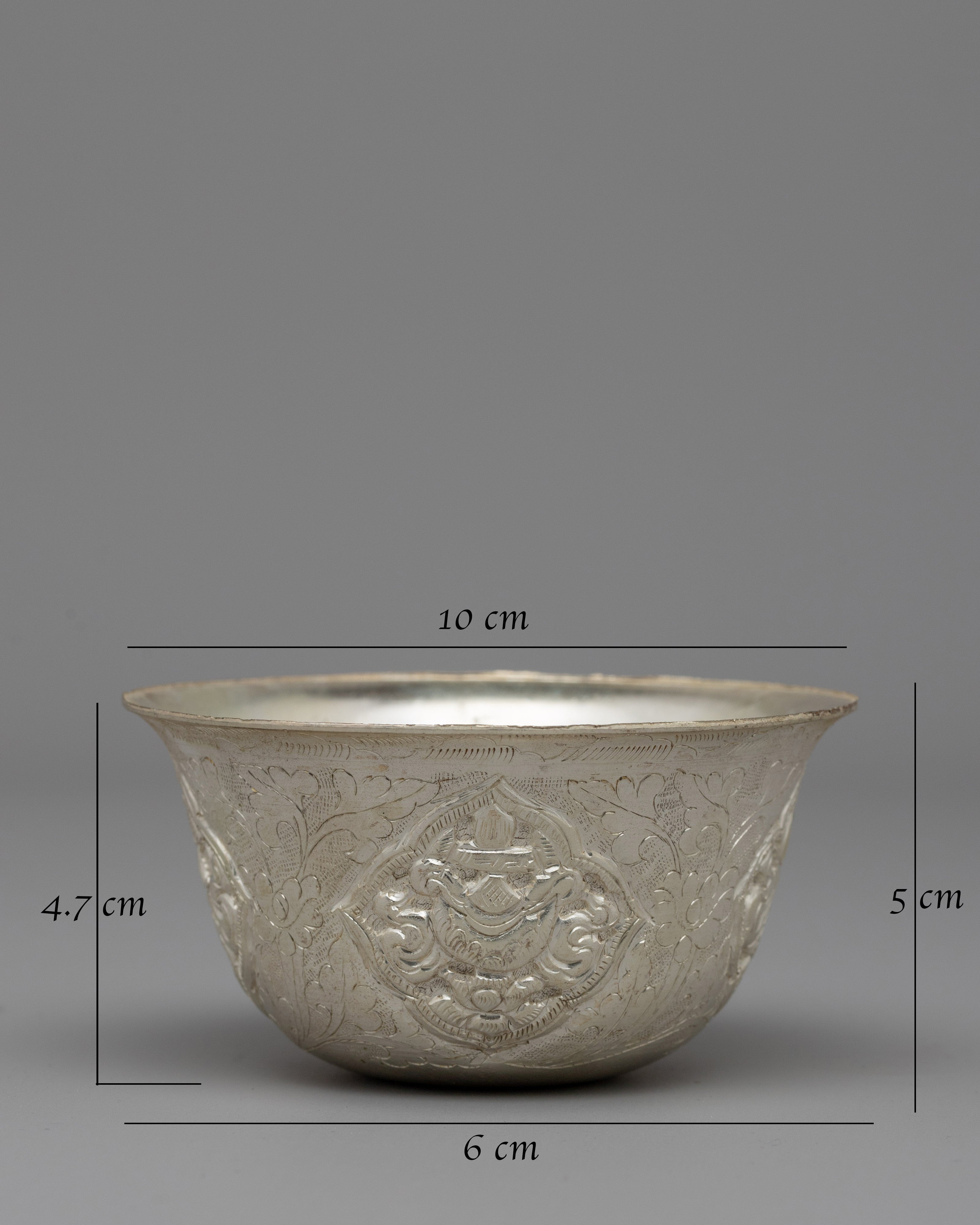 Silver-Plated Water Offering Bowls | Buddhist Altar Set for Spiritual Practices