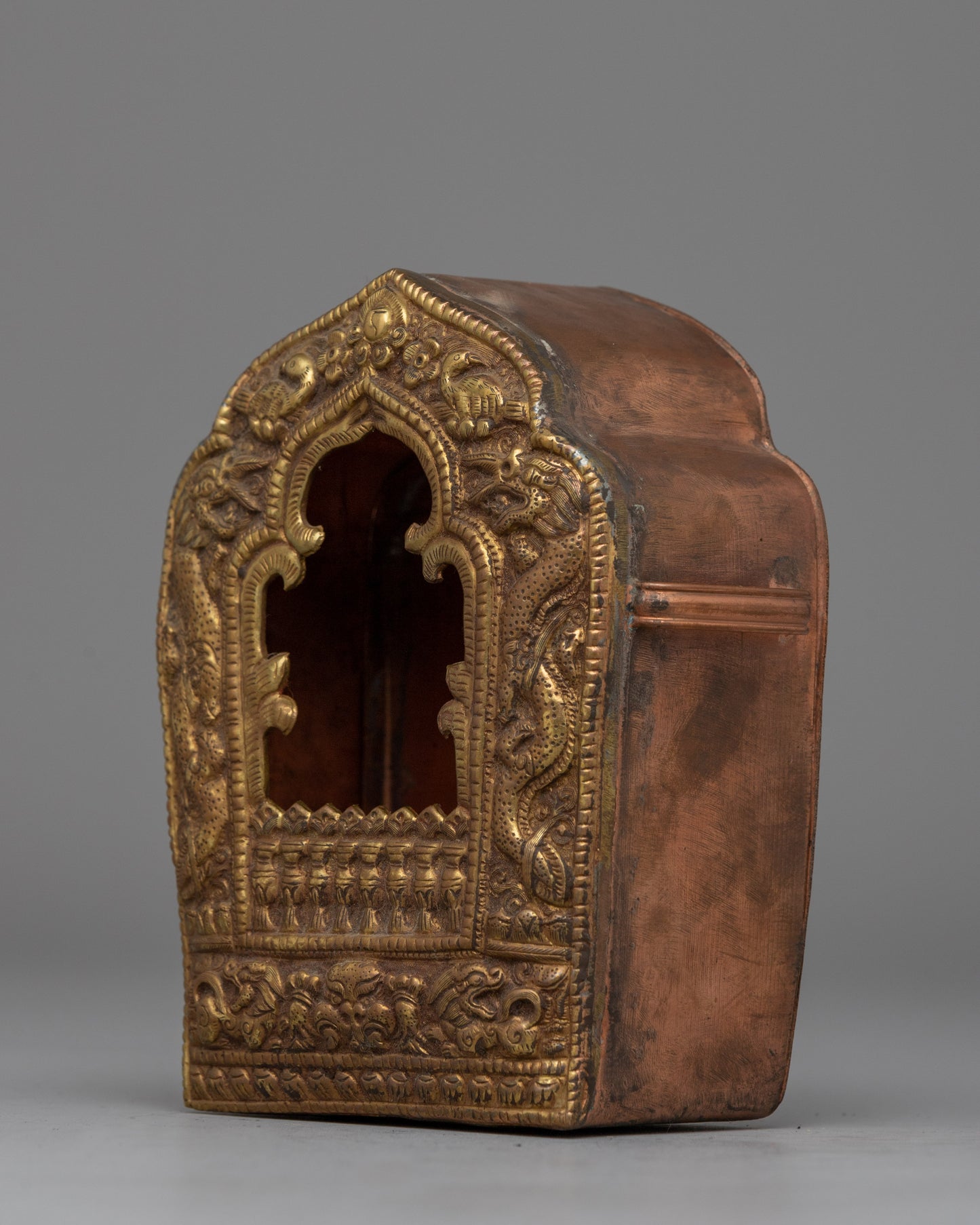 Handcrafted Ghau Box with Sacred Buddhist Symbols | Prayer Box for Rituals