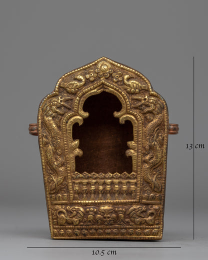 Handcrafted Ghau Box with Sacred Buddhist Symbols | Prayer Box for Rituals