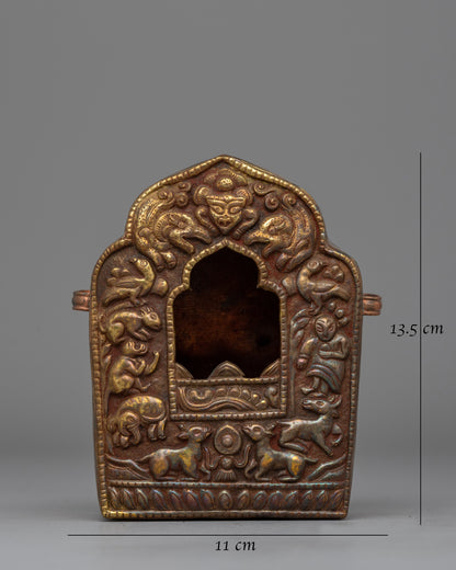 Exquisite Buddhist Ghau Box | Tibetan Prayer Box for Rituals and Spiritual Use