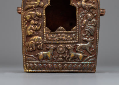 Exquisite Buddhist Ghau Box | Tibetan Prayer Box for Rituals and Spiritual Use