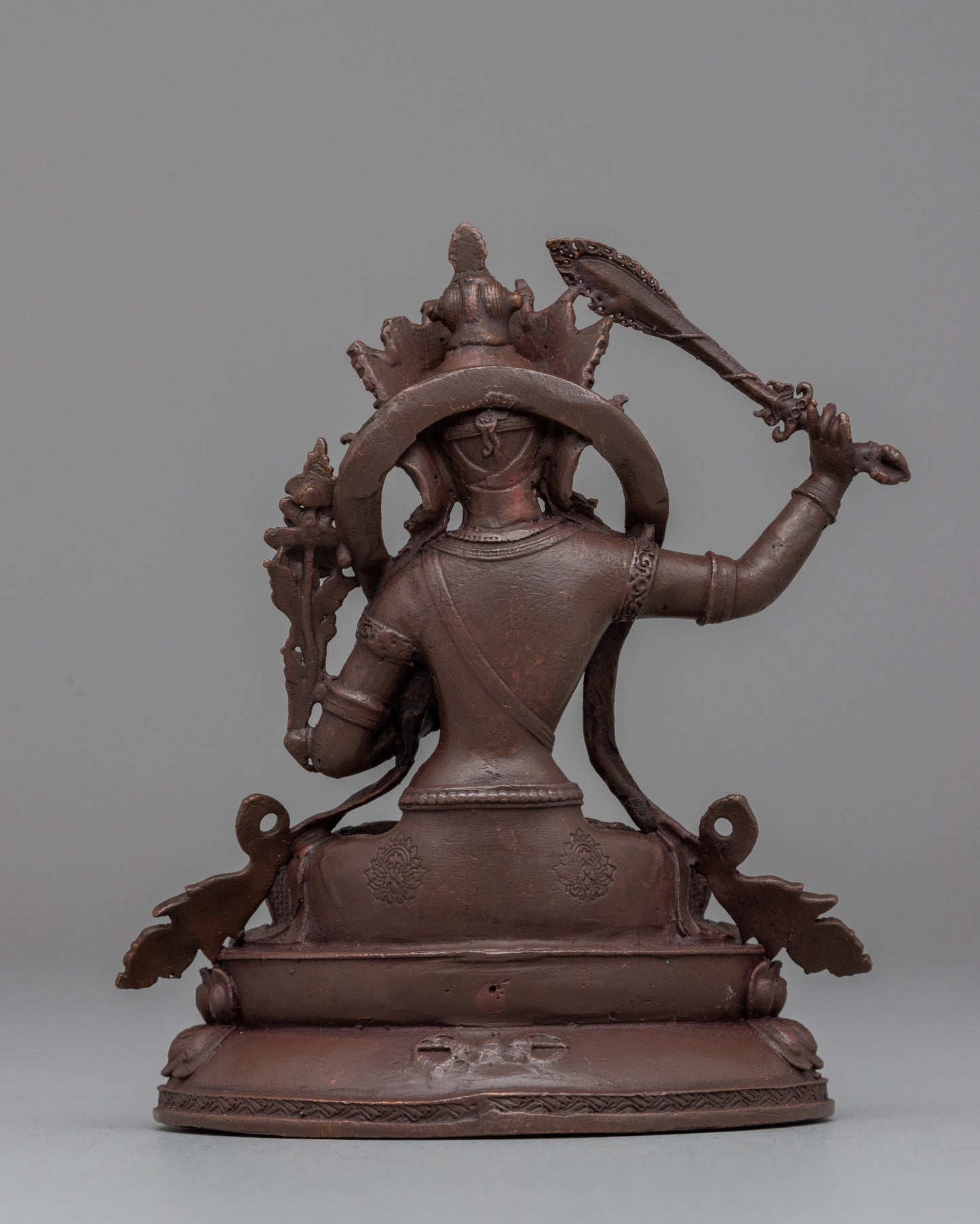 Oxidized Manjushri Meditation Statue | Bodhisattva of Enlightenment and Insight