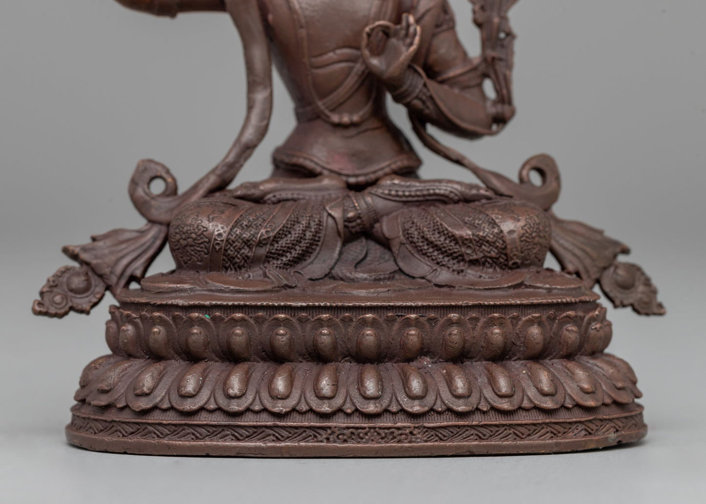 Oxidized Manjushri Meditation Statue | Bodhisattva of Enlightenment and Insight