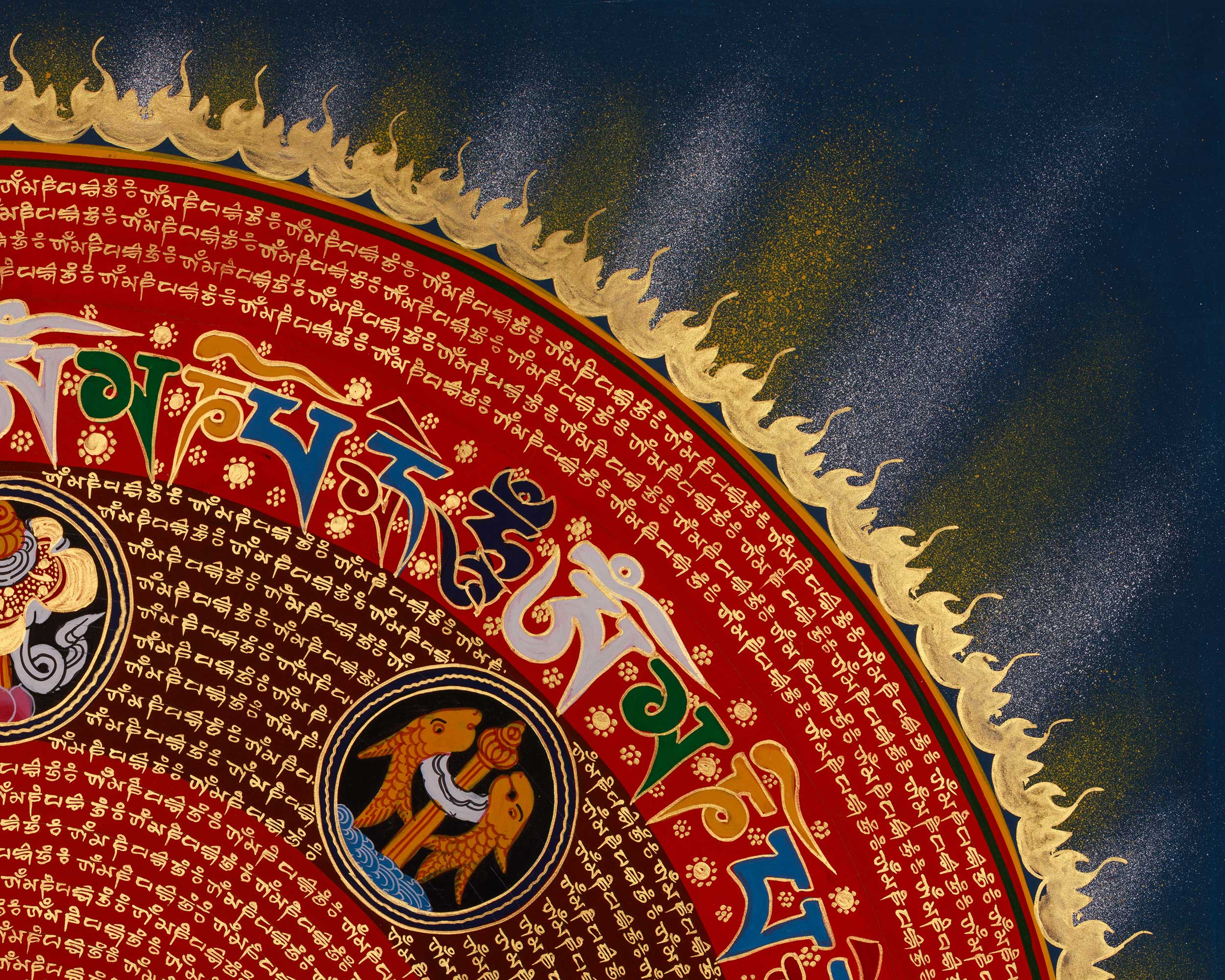 Mantra Mandala Spiritual Art | Representation of Sacred Sound and Spiritual Focus | Home Decor