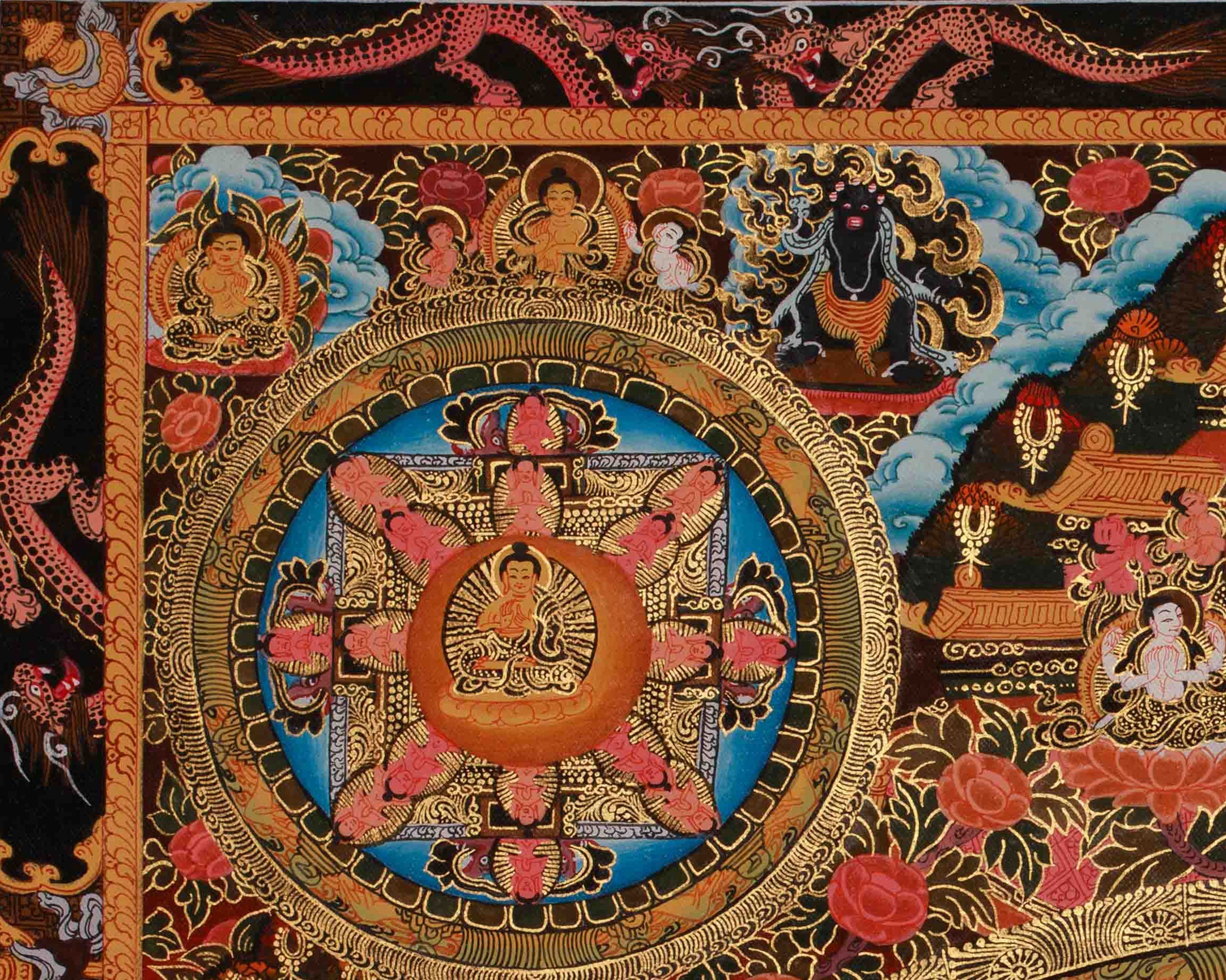 Divine Buddha Mandala Artwork | A Radiant Mandala Reflecting Wisdom, Compassion, and Peace | Meditation Altar
