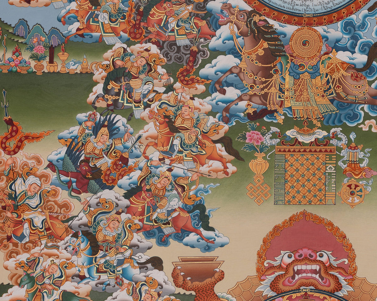 Traditional Tibetan Calendar | Hand-Painted Himalayan Astrological Thangka
