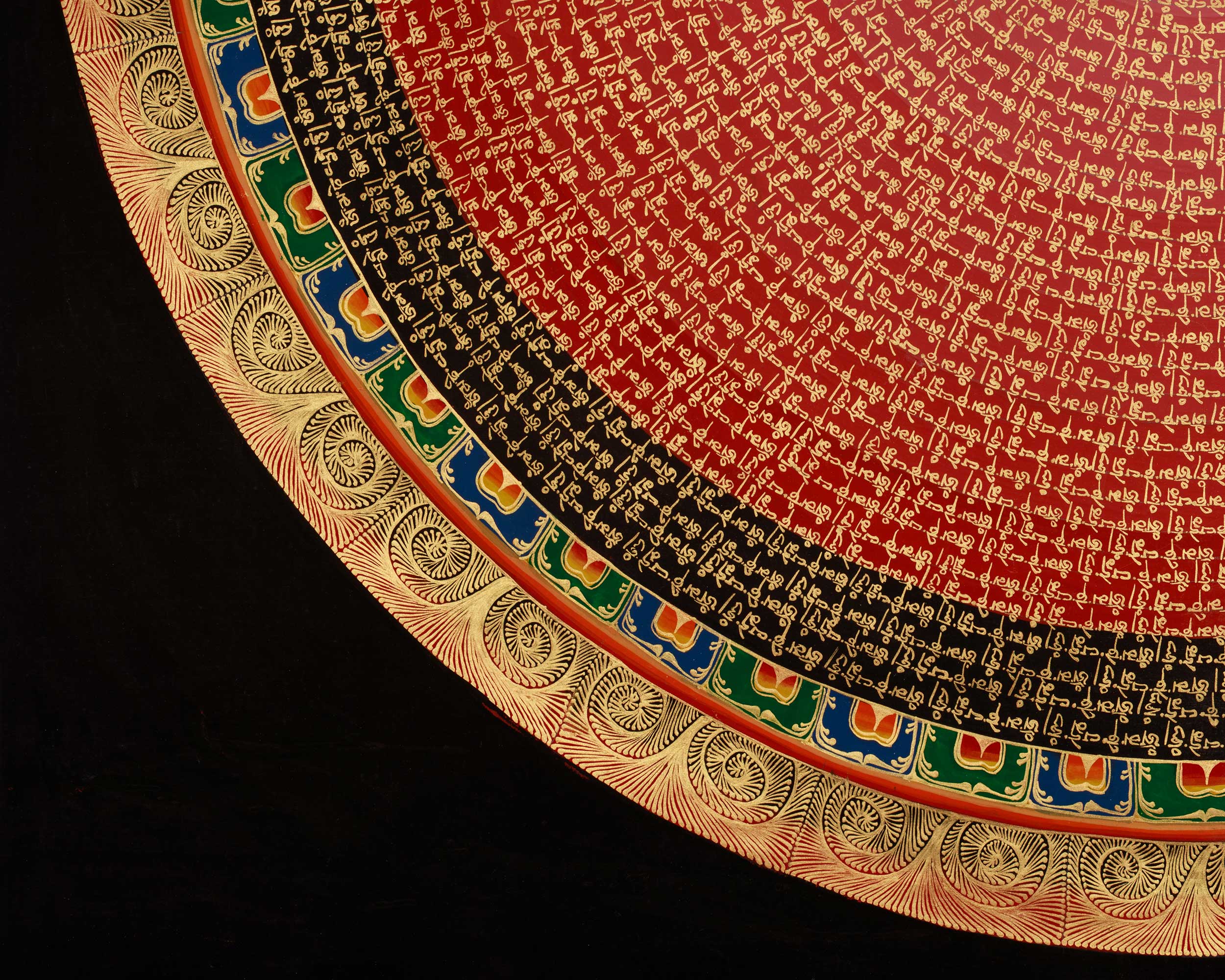 Himalayan Artwork of Mantra Mandala | Tibetan Buddhist Sacred Painting | Wall Hanging