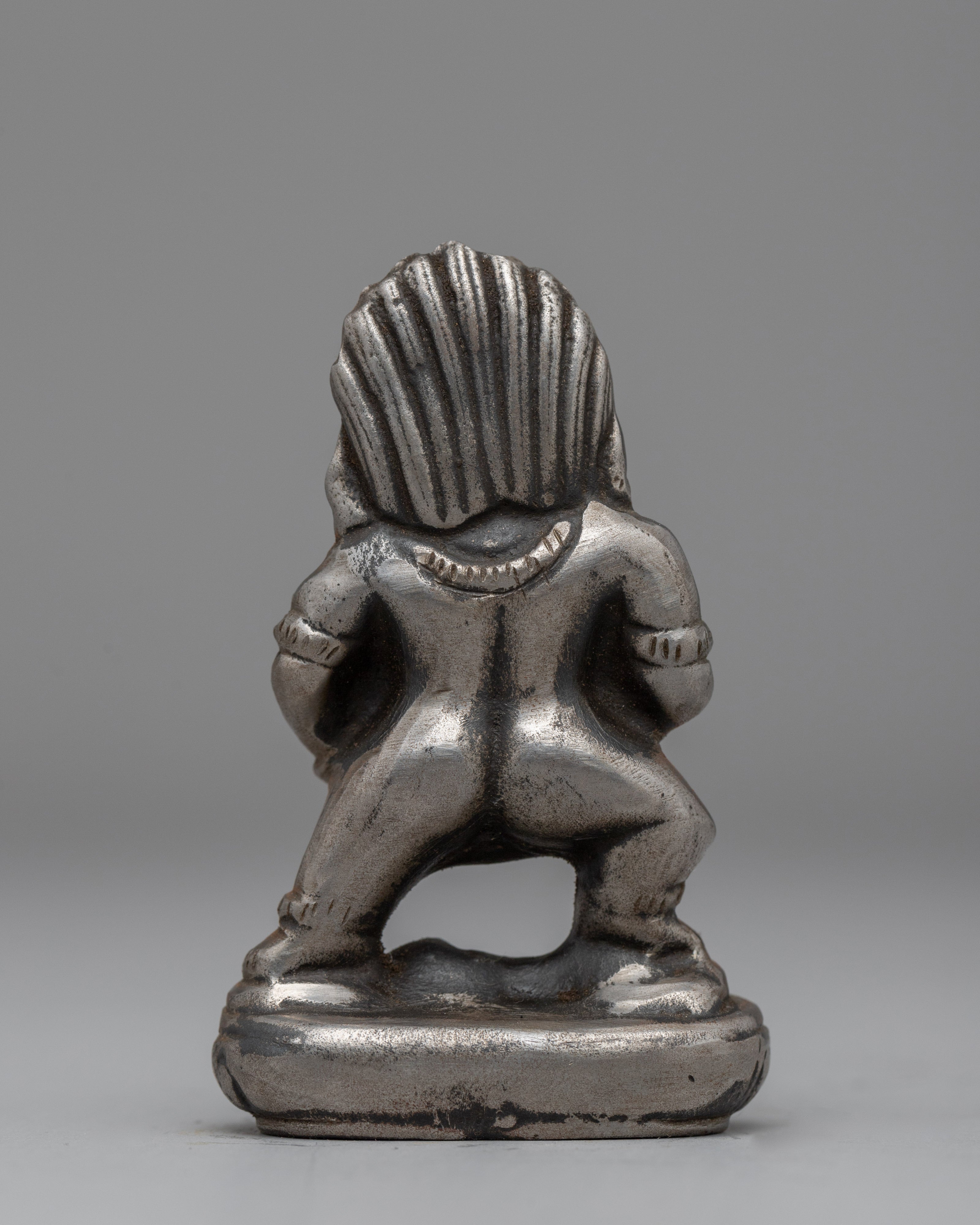 Silver Plated Dzambhala Statue | Copper Wealth Deity for Abundance & Protection