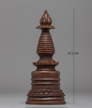 Sacred Copper Kadampa Stupa | Symbolic Sculpture for Spiritual Healing Spaces