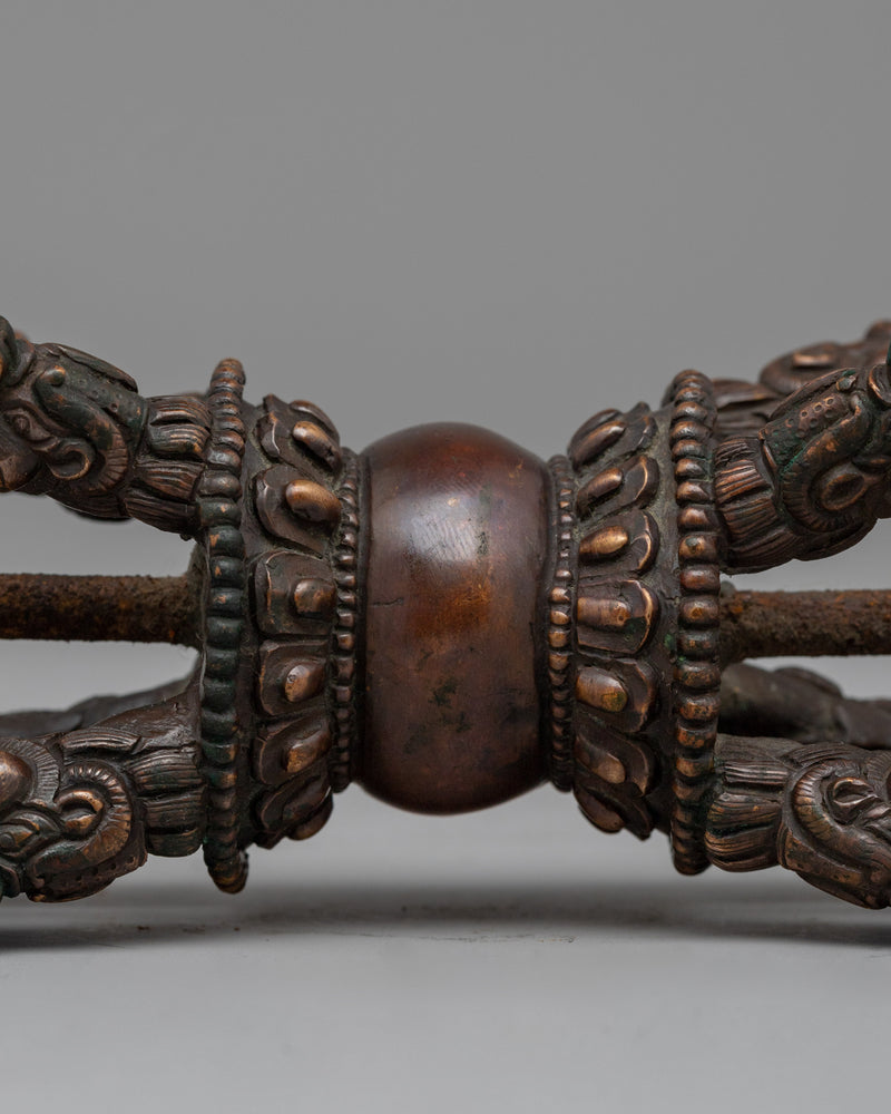 Handcrafted Oxidized Copper Vajra Dorje | Ritual Tool for Meditation and Mindfulness