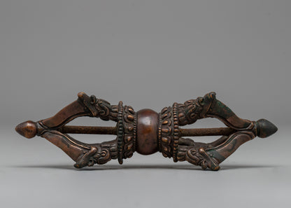 Handcrafted Oxidized Copper Vajra Dorje | Ritual Tool for Meditation and Mindfulness