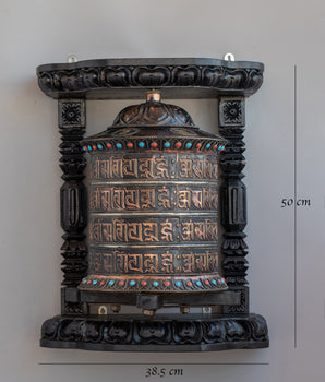 Tibetan mantra Prayer wheel | Copper & Brass Mantra Wheel  | Buddhist Altar Decor
