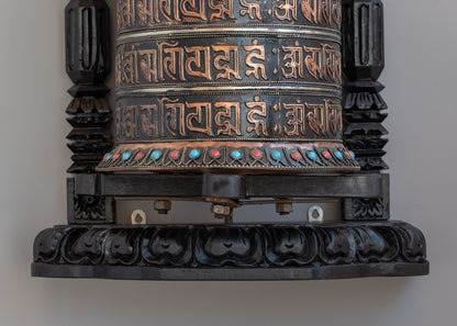 Tibetan mantra Prayer wheel | Copper & Brass Mantra Wheel  | Buddhist Altar Decor