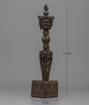 Tibetan silver inlaid Phurba Ritual Dagger |  Iron Body with Silver Inlaid