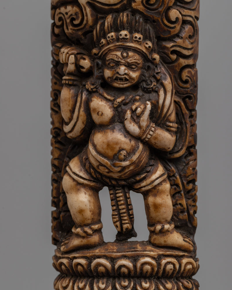 Hand-Carved Mahakala Set | Vajrayana Buddhist Protector Deity