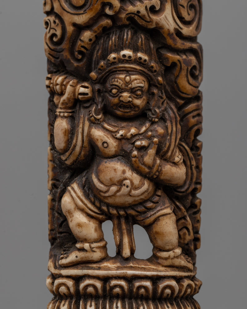 Hand-Carved Mahakala Set | Vajrayana Buddhist Protector Deity