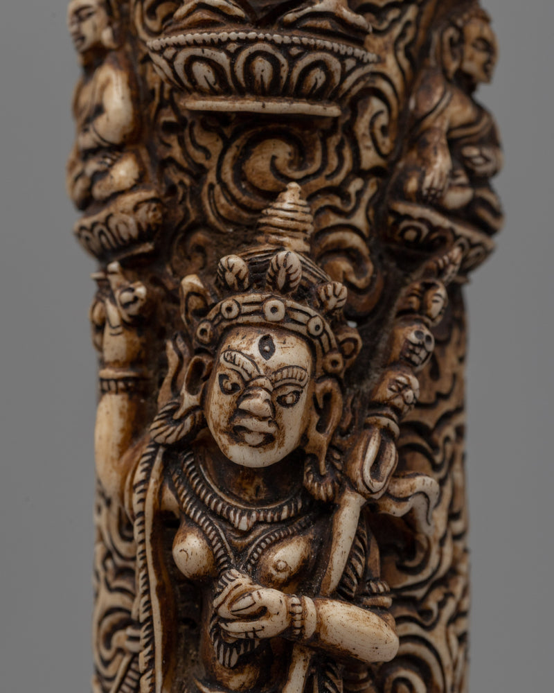 Hand-Carved Buffalo Bone Vajravarahi Décor | Spiritual Home and Altar Art