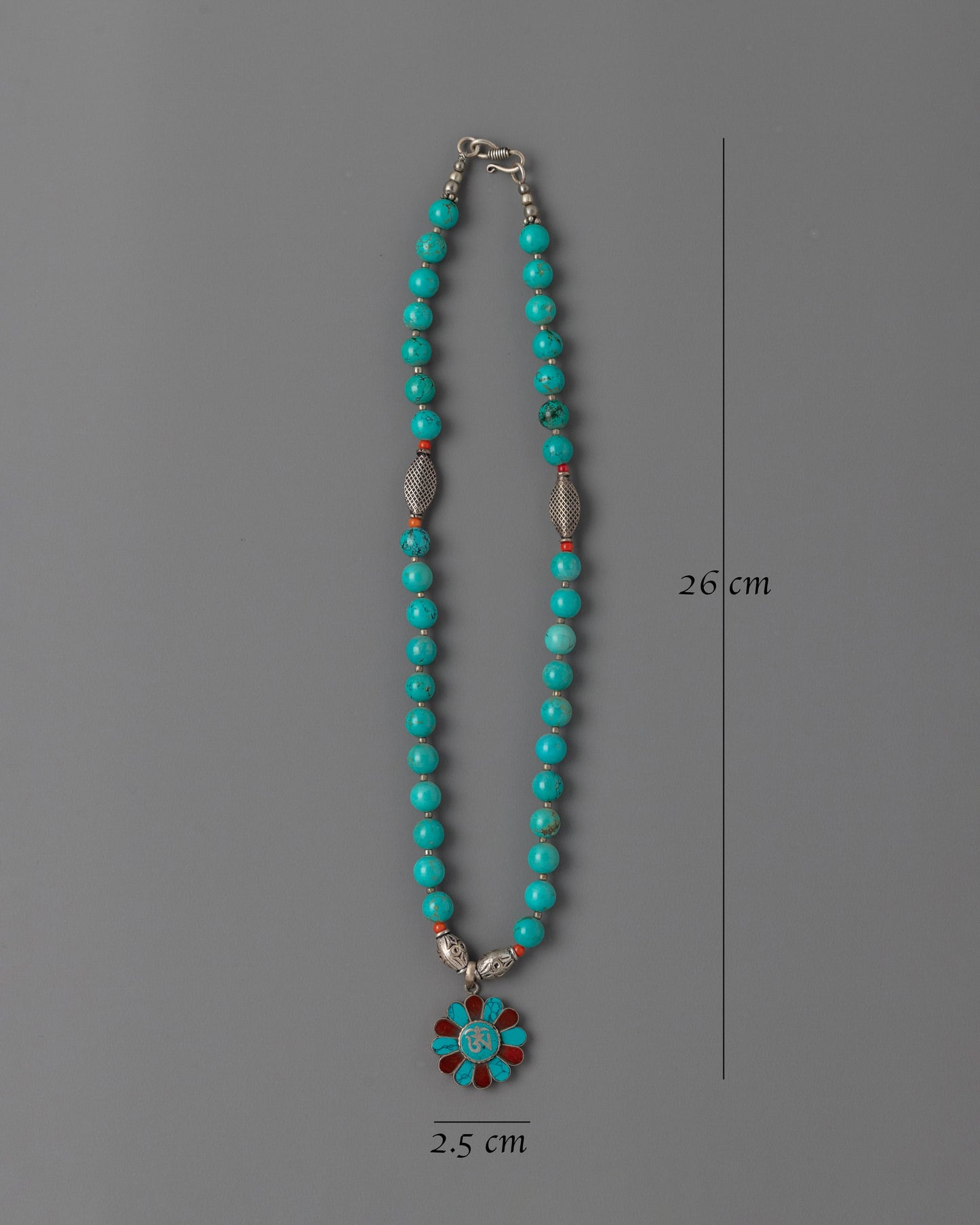 Tibetan-Style Necklace with Turquoise Beads | Spiritual Protection Jewelry