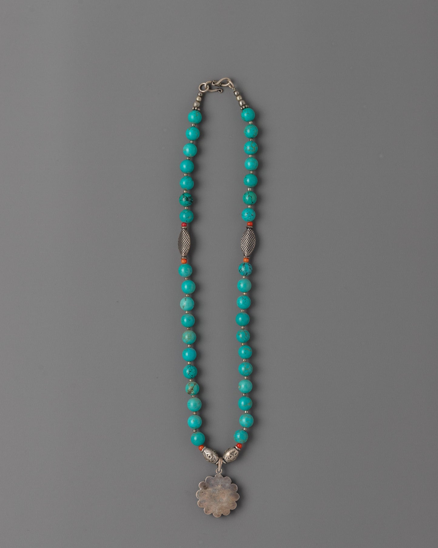 Tibetan-Style Necklace with Turquoise Beads | Spiritual Protection Jewelry