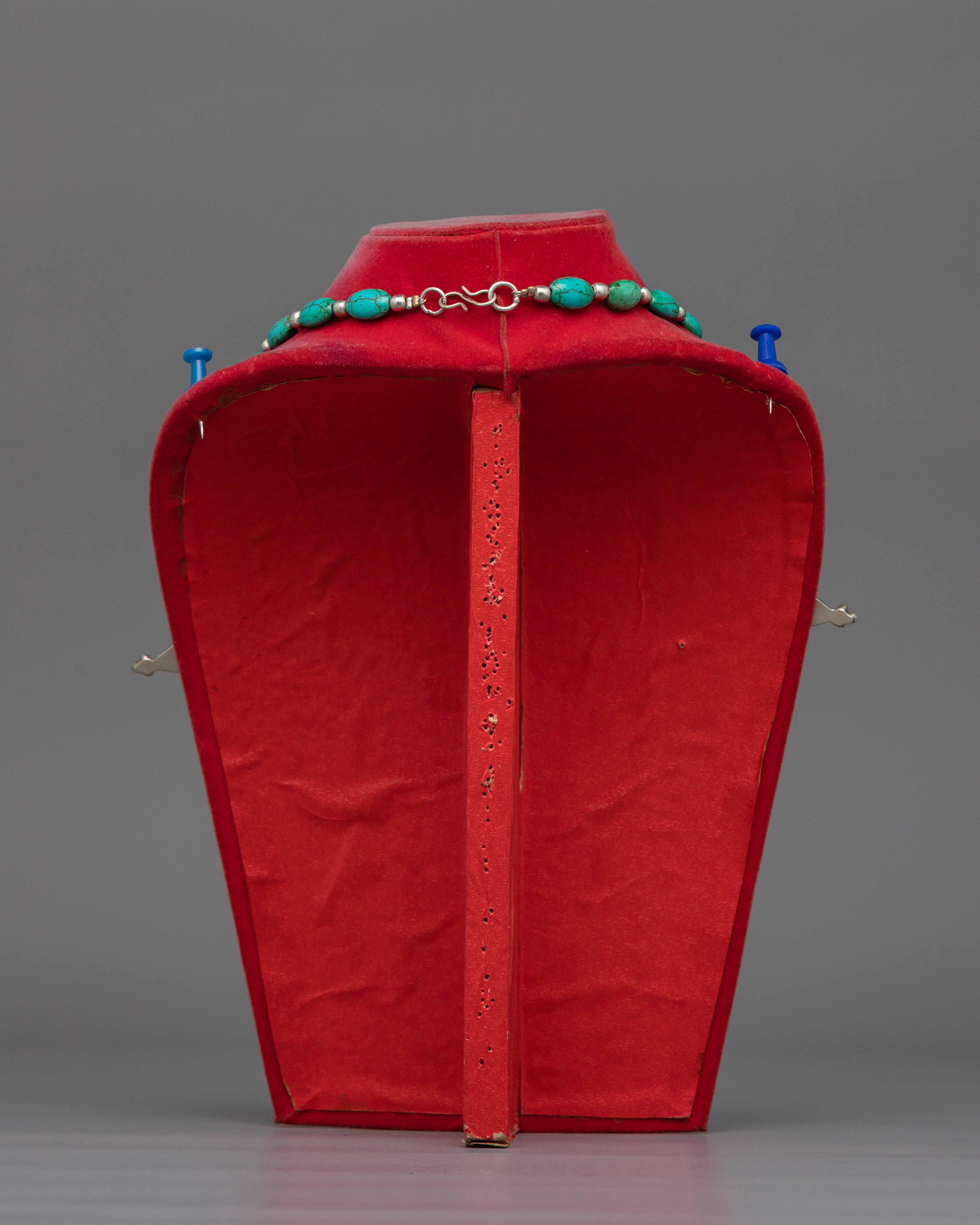 Tibetan-Style Traditional Necklace | Turquoise & Coral Inlays