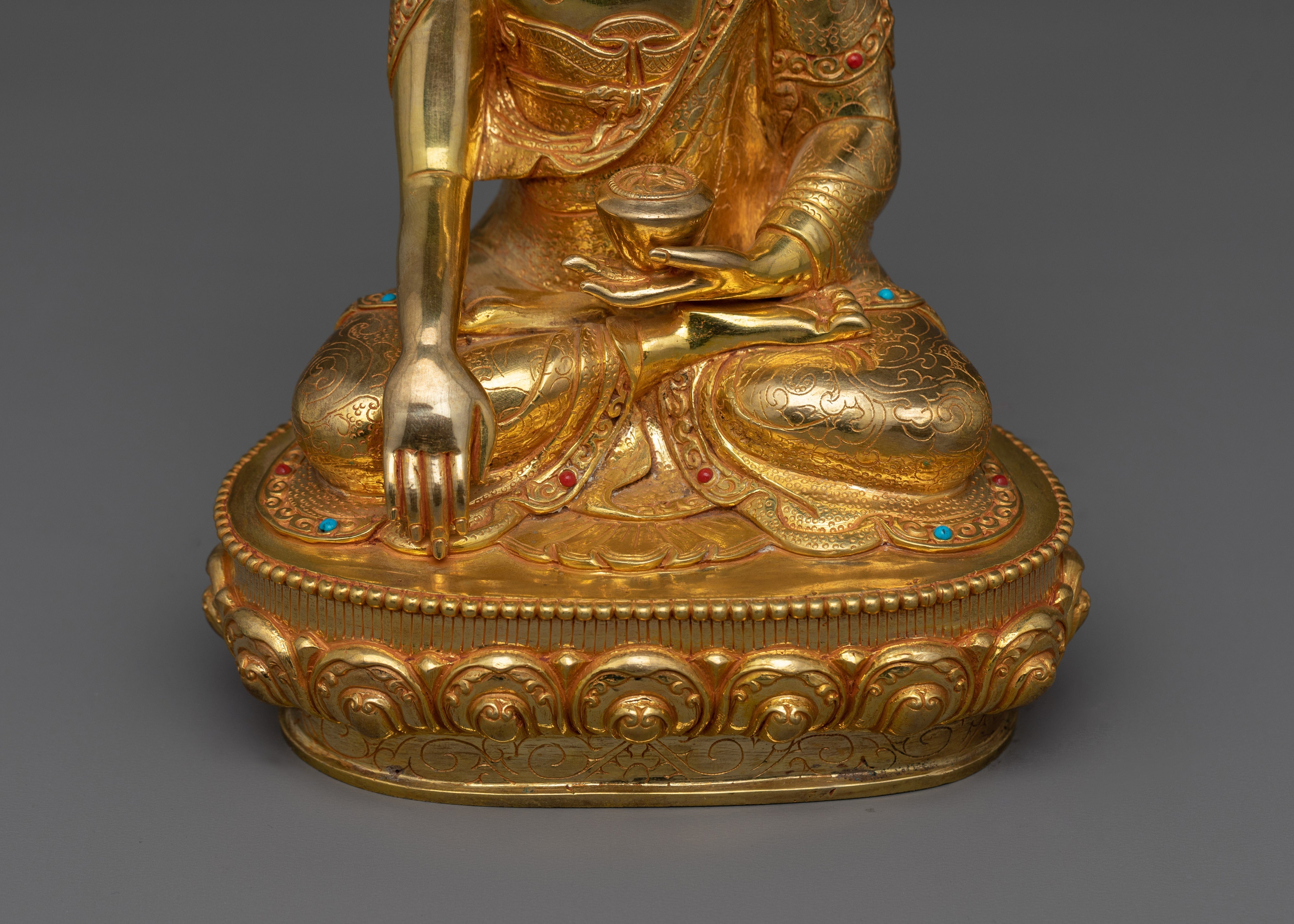 24K Gold Gilded Handmade Three Buddha Statue Set | Symbolizing  Harmony, Enlightenment, and Healing