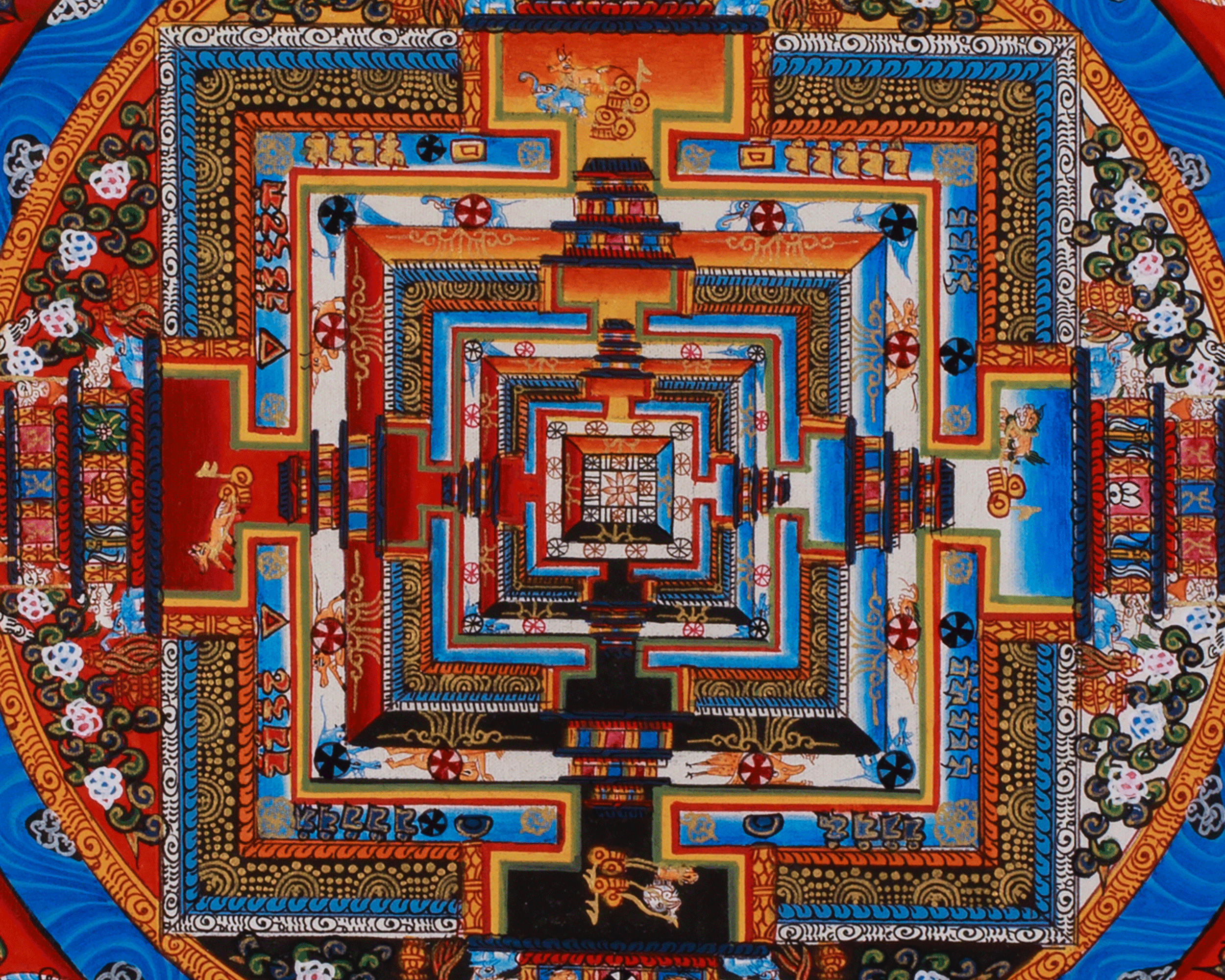 Kalachakra Mandala Meditation Art | Buddhist Wall Hanging Art