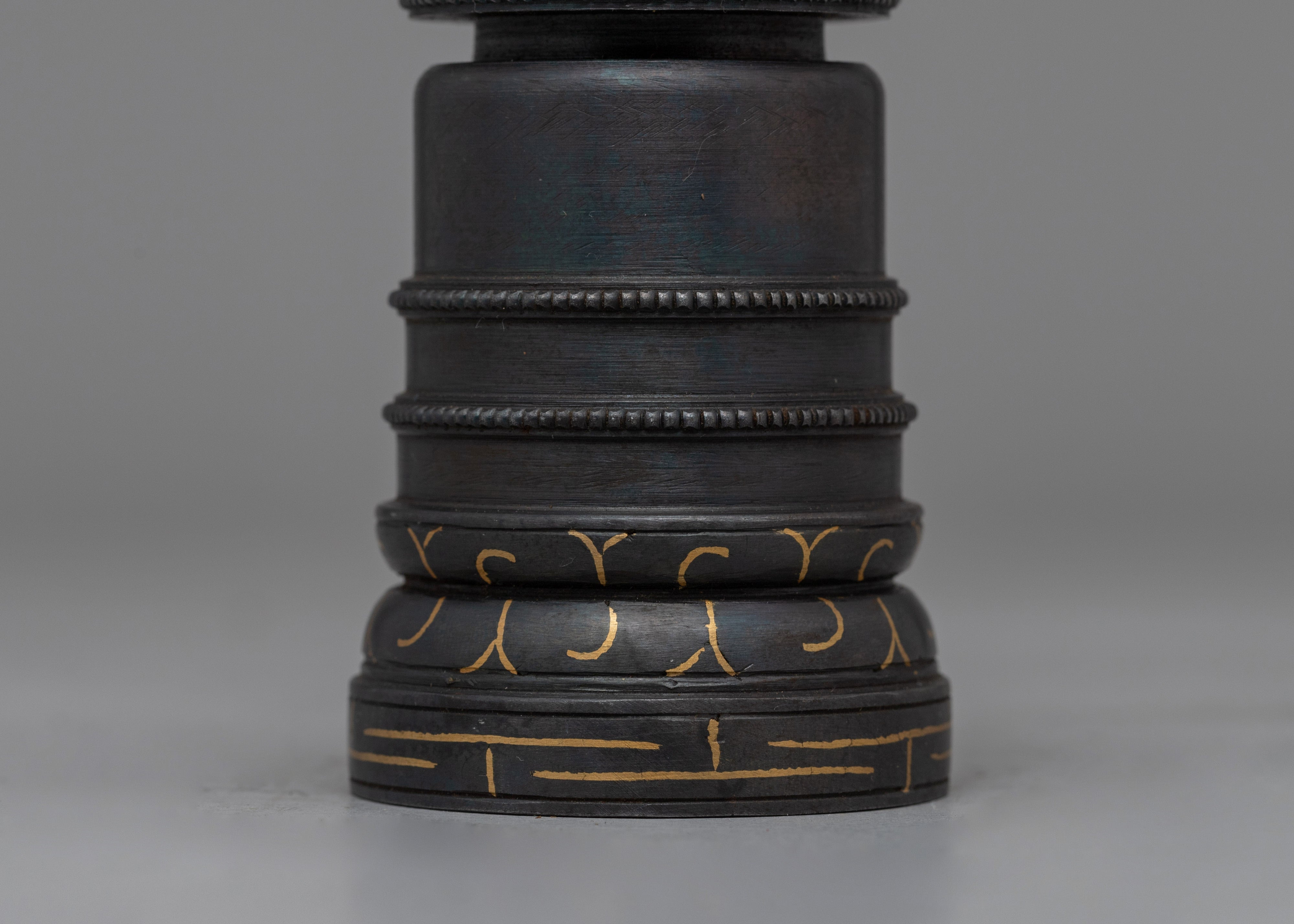 Authentic Handcrafted Tibetan Iron Stupa | Sacred Buddhist Shrine