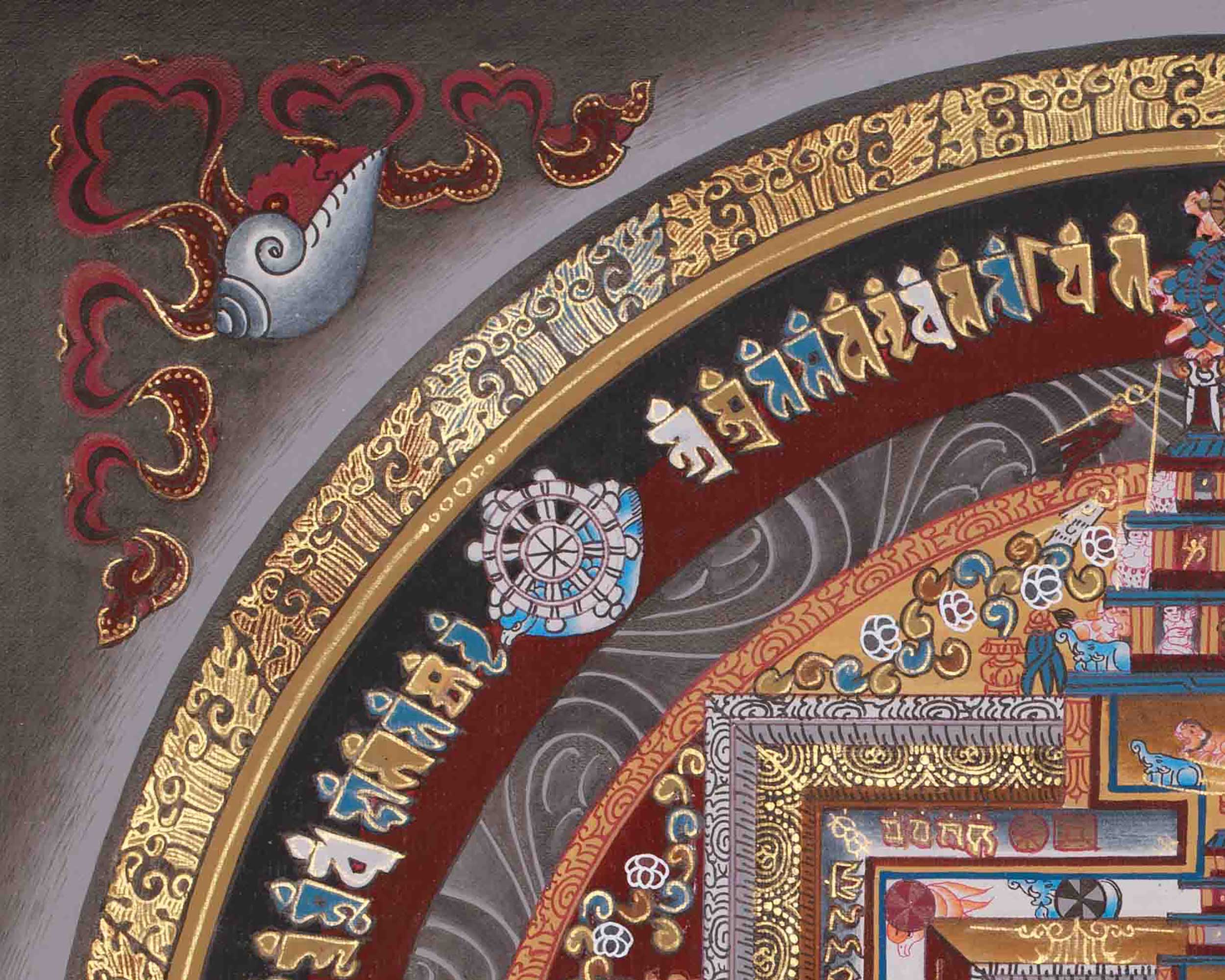 Sacred Wheel of Time Mandala | Spiritual Awakening | Kalachakra Art