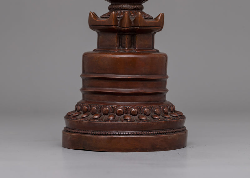 Oxidized Copper Essential Buddhist Stupa | Spiritual Path to Enlightenment